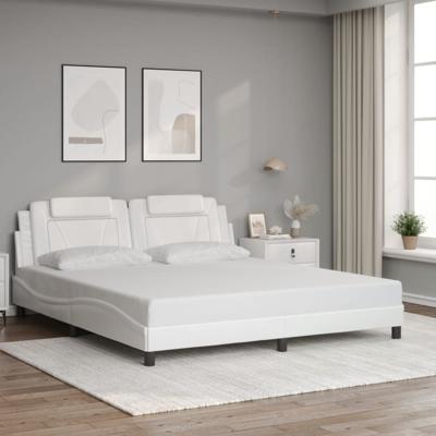 Bedframe "Viana" zonder matras kunstleer wit 180x200 cm
