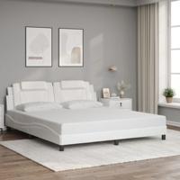 Bedframe "Viana" zonder matras kunstleer wit 180x200 cm