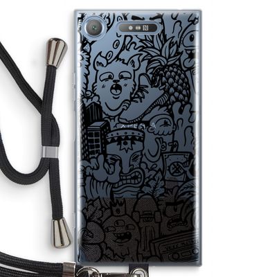 Vexx Black Mixtape: Sony Xperia XZ1 Transparant Hoesje met koord