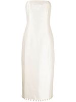 Vanina robe mi-longue Lula à perles artificielles - Blanc