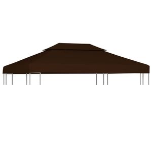 VidaXL Prieeldak 2-laags 310 g/m² 4x3 m bruin