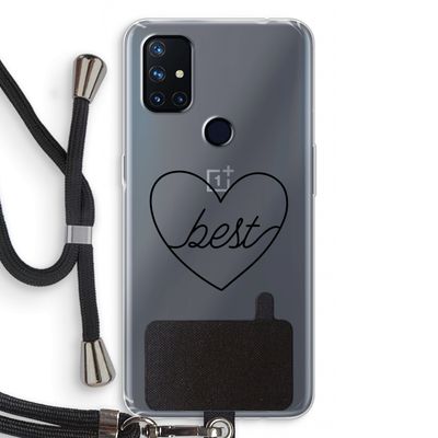 Best heart black: OnePlus Nord N10 5G Transparant Hoesje met koord
