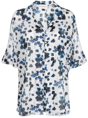 Emporio Armani chemise en coton à imprimé abstrait - Bleu