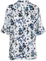 Emporio Armani chemise en coton à imprimé abstrait - Bleu