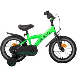 AMIGO Jongensfiets Thunder 14 Inch 22 cm Jongens Terugtraprem Neon Groen/Zwart