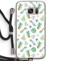 Ananas bladeren: Samsung Galaxy S7 Transparant Hoesje met koord
