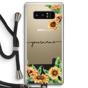Zonnebloemen: Samsung Galaxy Note 8 Transparant Hoesje met koord