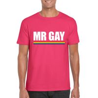 Gay Pride homo shirt roze Mr Gay heren 2XL  - - thumbnail