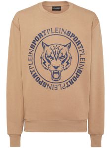 Plein Sport sweat à logo imprimé Tiger - Marron