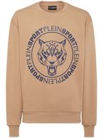 Plein Sport sweat à logo imprimé Tiger - Marron