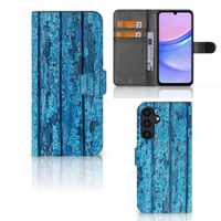 Samsung Galaxy A15 Book Style Case Wood Blue