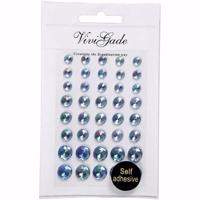 Hobby/knutsel kristal plaksteentjes - 40x stuks - blauw - strass steentjes - Plak juwelen