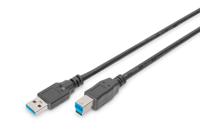 Digitus USB-kabel USB 3.2 Gen1 (USB 3.0 / USB 3.1 Gen1) USB-A stekker, USB-B stekker 1.80 m Zwart Rond, Afgeschermd (drievoudig) DB-300115-018-S