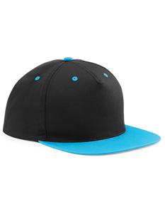 Beechfield CB610c 5 Panel Contrast Snapback - Black/Surf Blue - One Size