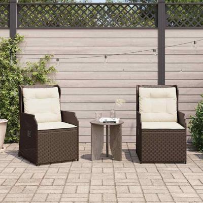 Tuinbank met kussen 2 pcs Bruin Poly riet