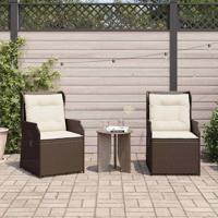 Tuinbank met kussen 2 pcs Bruin Poly riet