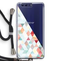 Gekleurde driehoekjes pastel: Honor 9 Transparant Hoesje met koord