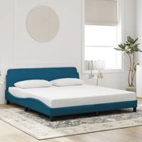 Bedframe met hoofdeinde fluweel blauw 180x200 cm - thumbnail