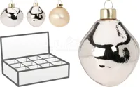 Kerstbal Organisch Champagne 8cm Assorti 1st