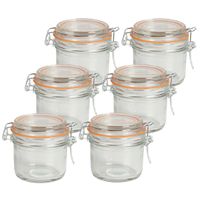 Voorraadpot/bewaarpot - 10x - 200 ml - glas - met beugelsluiting - D8 x H8 cm