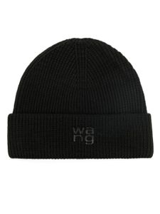 Alexander Wang logo-debossed ribbed-knit beanie - Noir