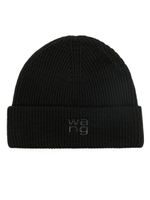 Alexander Wang logo-debossed ribbed-knit beanie - Noir - thumbnail