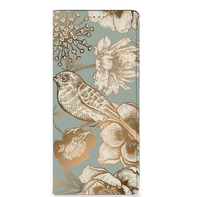 Smart Cover voor Samsung Galaxy A22 5G Vintage Bird Flowers