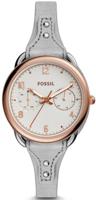 Horlogeband Fossil ES4048 Onderliggend Leder Grijs 16mm - thumbnail