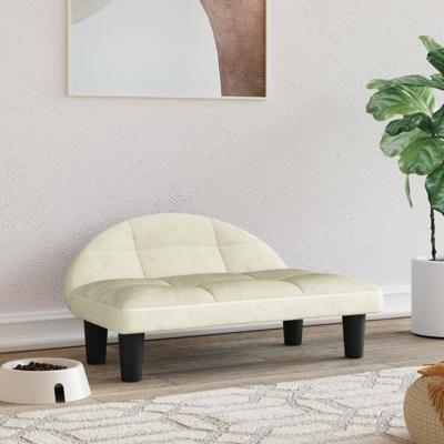 Hondenmand 70x52x30 cm fluweel crmekleurig