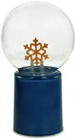 Kersten kerstfiguur glas sneeuwvlok led 10x10x17cm blauw, transparant