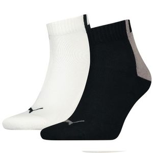 Puma 2 stuks Men Logo Block Quarter Socks