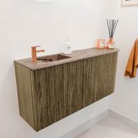 Toiletmeubel Mondiaz Joya Dlux | 91.6 cm | Meubelkleur Dusk | Faye wastafel Arena Wasbak Links | 1 kraangat