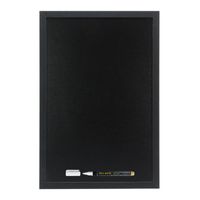 Zwart krijtbord met zwarte rand 40 x 60 cm inclusief stift   -