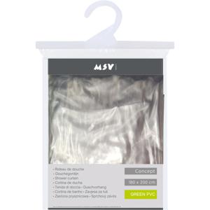 MSV Douchegordijn met ringen - transparant - PVC - 180 x 200 cm - wasbaar     -