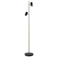 Highlight Vloerlamp Burgos 2 lichts H 142 cm zwart goud - thumbnail