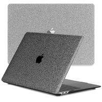 Lunso MacBook Air 13 inch M2/M3 (2022-2025) cover hoes - case - Glitter Donkergrijs