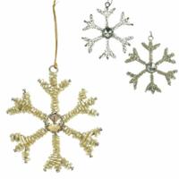Hanger Sneeuwvlok kralen 8 cm 3 assorti | 24 stuks
