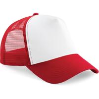 Truckers baseballcap - rood/wit - volwassenen - voordelige petjes/caps