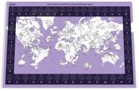 Kinderwereldkaart World mythische monsters doodle - om in te kleuren | 85 x 60 cm | Maps International