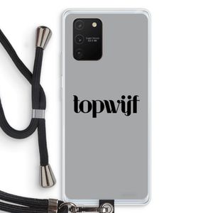 Topwijf Grijs Zwart: Samsung Galaxy S10 Lite Transparant Hoesje met koord