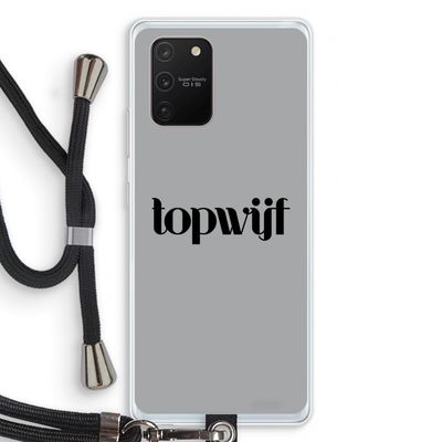 Topwijf Grijs Zwart: Samsung Galaxy S10 Lite Transparant Hoesje met koord