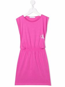 Calvin Klein Kids robe sans manches en jersey à logo imprimé - Rose