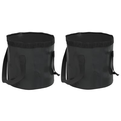 VidaXL Emmers 2 st inklapbaar 30 l pvc zwart