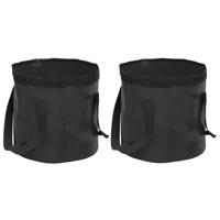 VidaXL Emmers 2 st inklapbaar 30 l pvc zwart