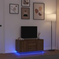 Tv-meubel met LED-verlichting 100x41x50 cm bruin eikenkleur