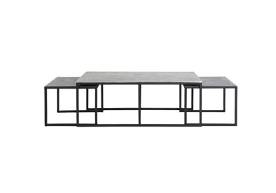 Light & Living Bijzettafel 'Kumalu' Set van 3 stuks max, antiek tin-antiek lood