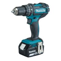 Makita Accu-klopboor/schroefmachine 2 snelheden Incl. 2 accus, Incl. koffer, Incl. accessoires, Incl. lader
