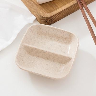 10 stuks keuken accessoires 2 in 1 kruiden saus gerechten tarwestro salade schotel Bowl servies kruiden schotel koken tools (tarwe kleur)