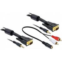 DeLOCK 84452 video kabel adapter 2 m VGA (D-Sub) + 3.5mm Zwart - thumbnail