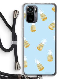 Ananasjes: Xiaomi Redmi Note 10 Pro Transparant Hoesje met koord